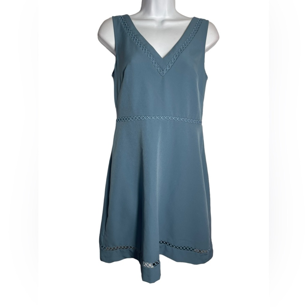 Ann Taylor‎ LOFT dress size 2 stone blue sleeveless summer dress 👗